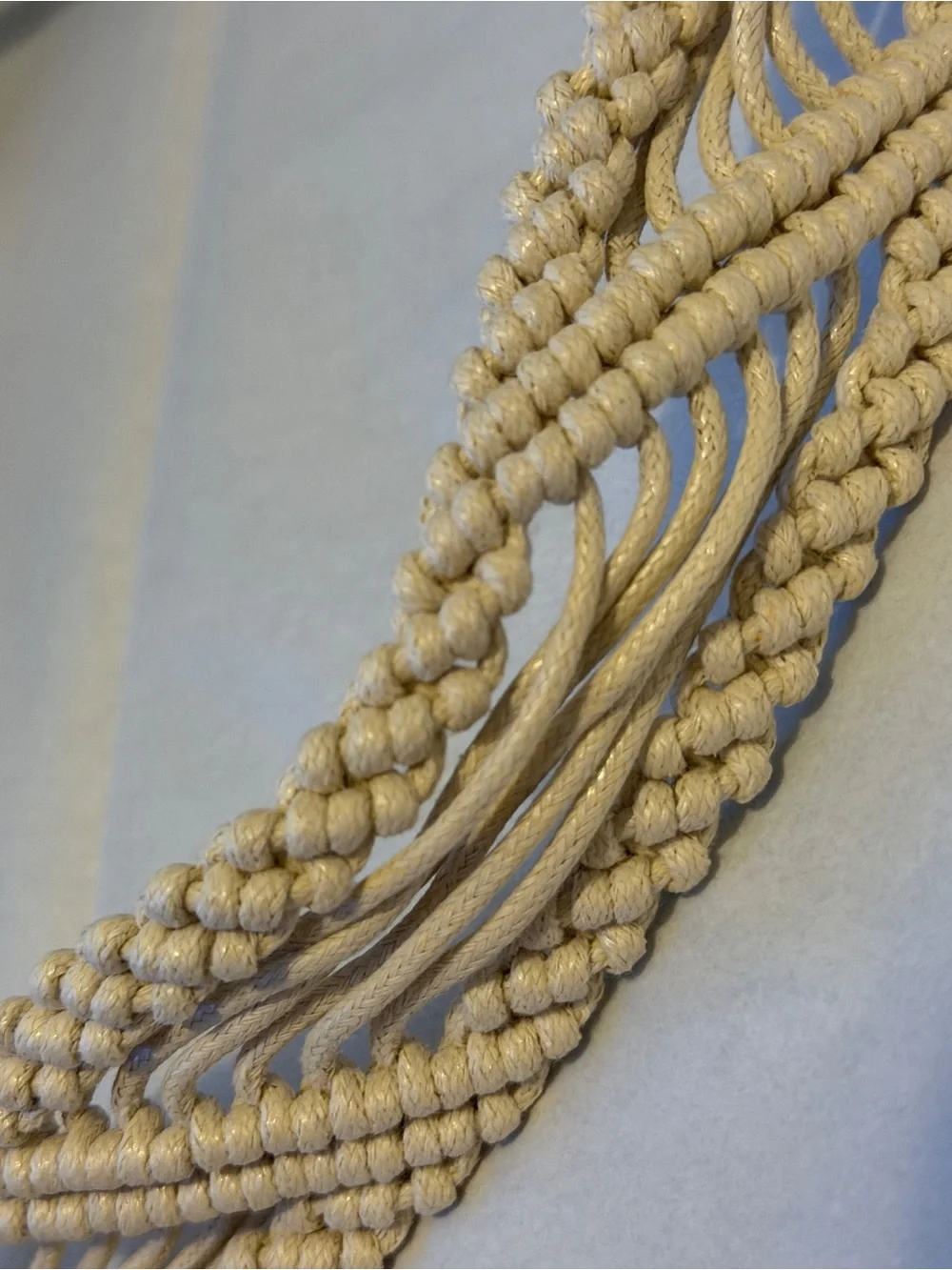 NEW Elan Crochet Belt in Beige / 36 inches